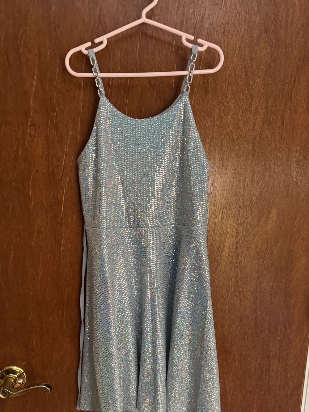 Speechless Kids Sky Holographic Sequin Dress NWT